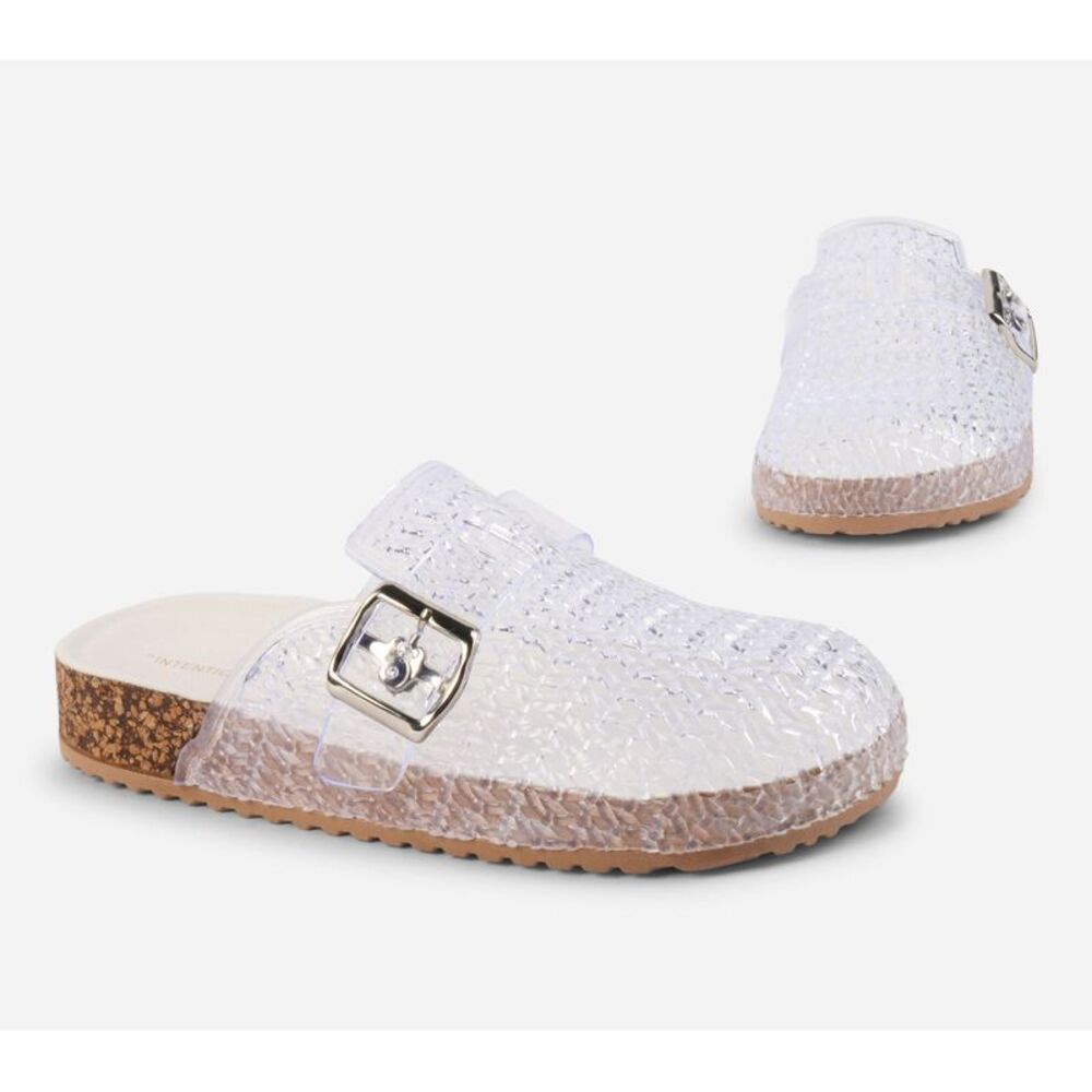 Intentionally Blank Women's Sz 8 Jelly Mules Vintage White Melange